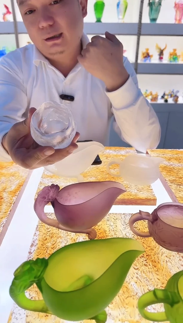 手工艺品琉璃冰裂纹口杯