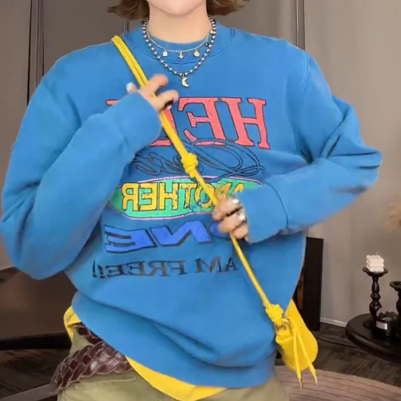 【旧时光】秋季新款复古做旧酵洗炒盐休闲卫衣LK2506946