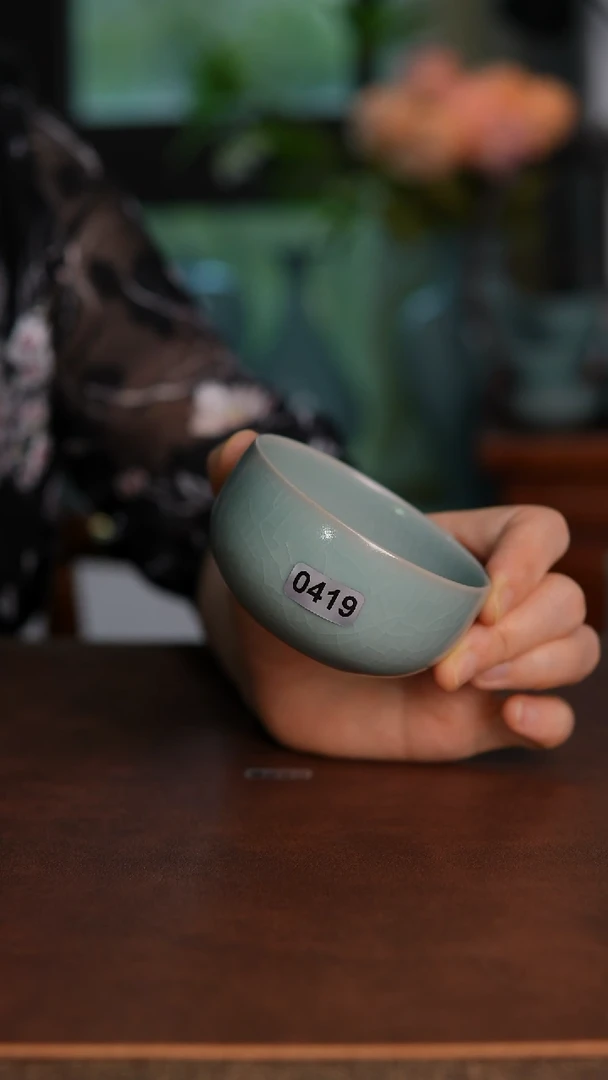 摆件0419天青釉罗汉杯100毫升