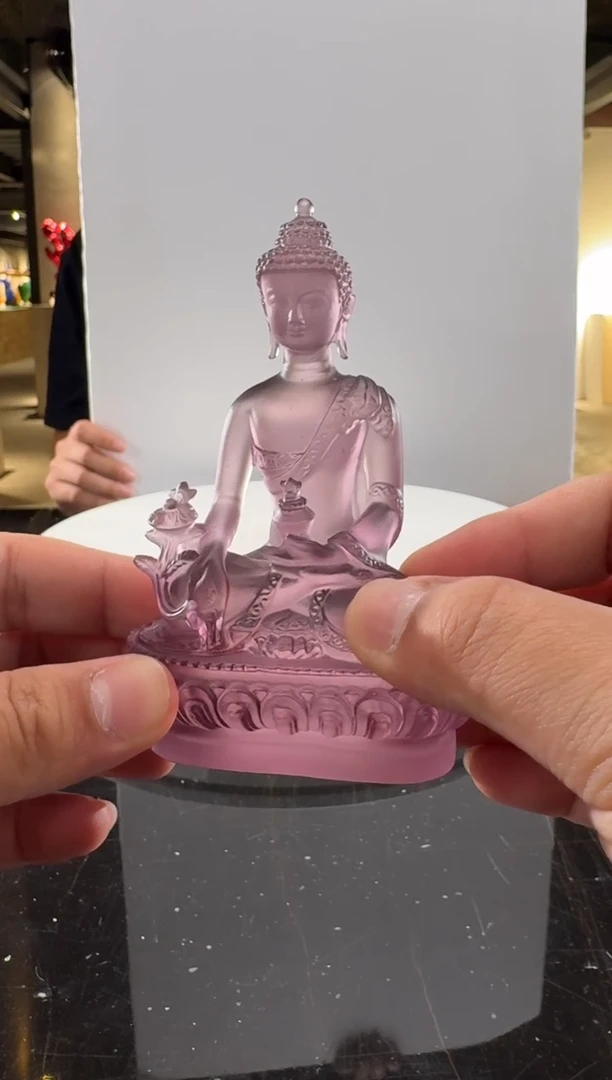 摆件紫色药师佛水晶琉璃摆件