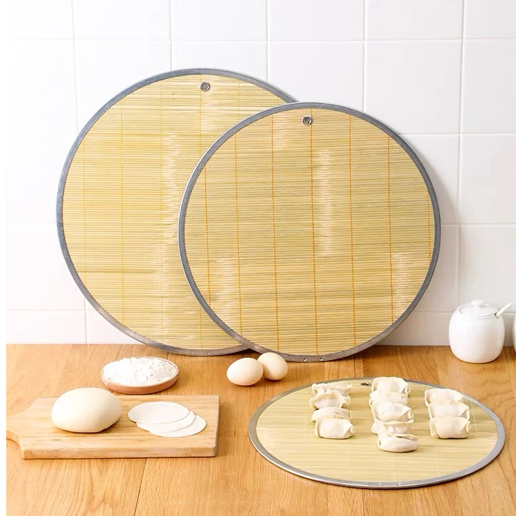 竹编中国风常规餐垫双面包边家用可挂式饺子帘