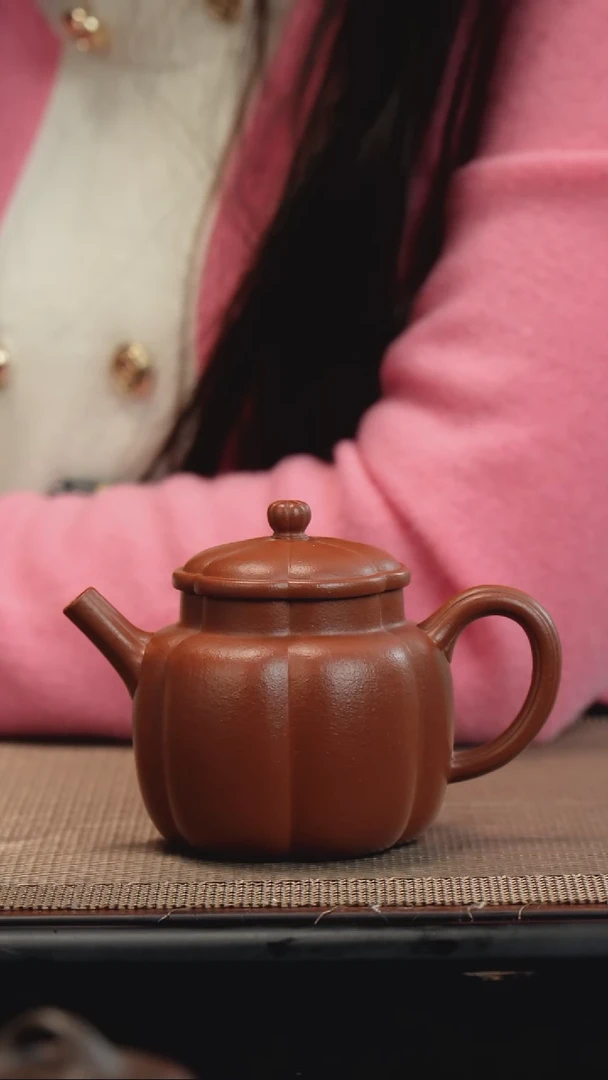 【闪购商品】紫砂茶壶生砂朱泥筋纹繁花