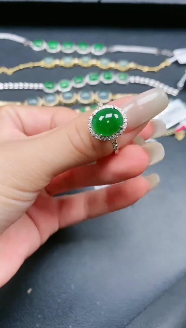 翡翠戒指银S925镶嵌11111111