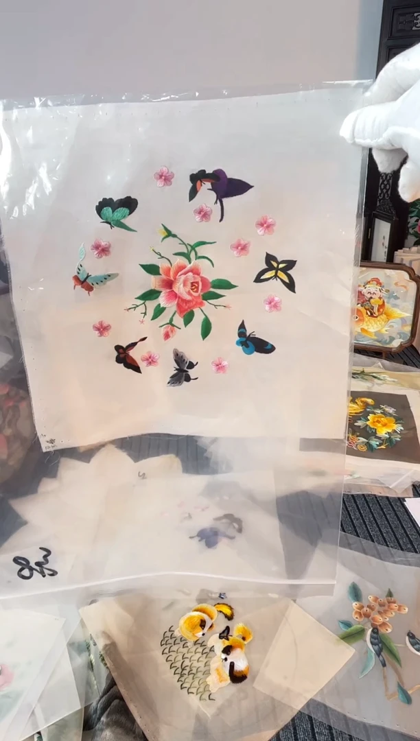 织绣纯手工苏绣双面绣绣布8