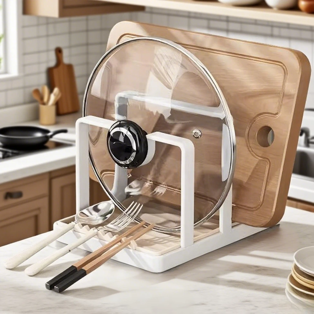 304不锈钢锅盖菜板放置多功能家用新家入住用具锅盖放置架厨房用