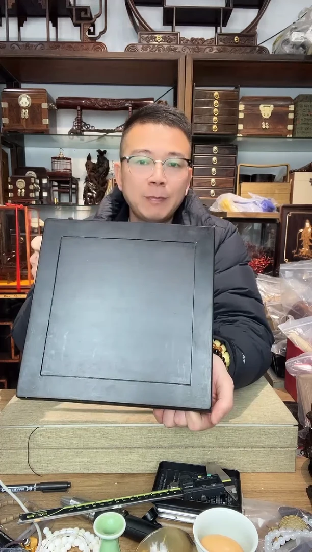 乌木类书架254紫光檀明式正方摆台24*8 瑕疵