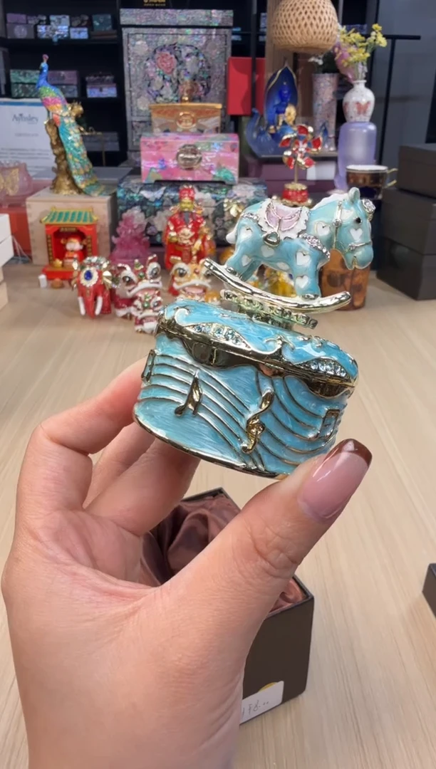 115七宝蓝色木马音乐铃