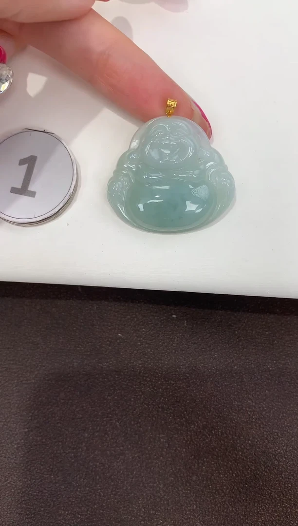 颈饰18K金镶嵌翡翠缅甸a货翡翠