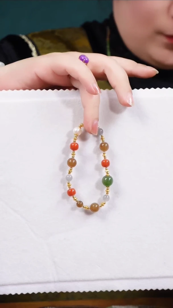 项链银S925镀金镶嵌和田玉手链