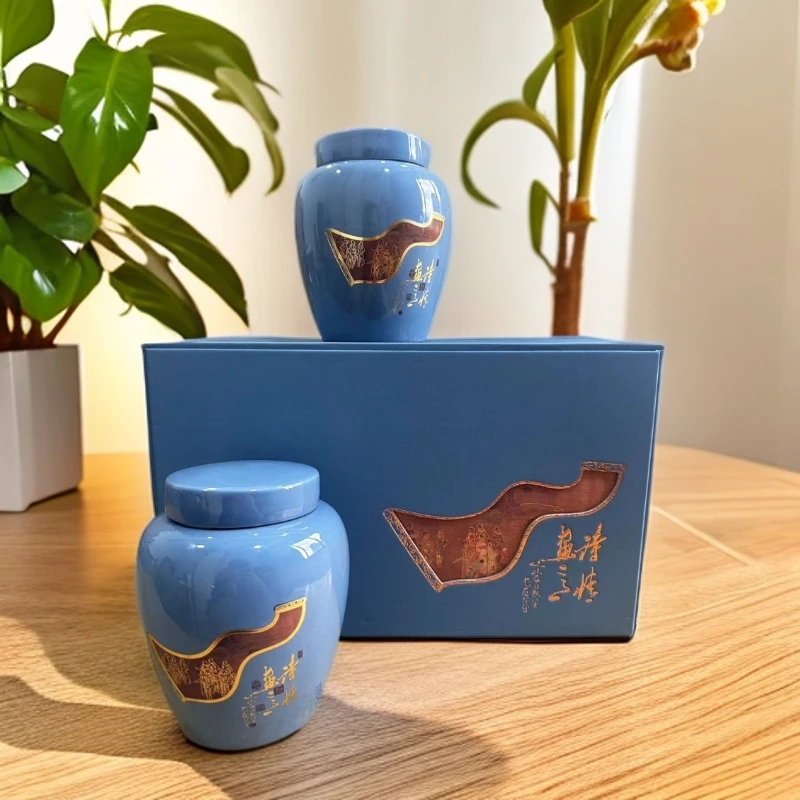 绿茶新茶碧螺春 陶瓷罐装搭配主人杯 茶叶礼盒装 送礼