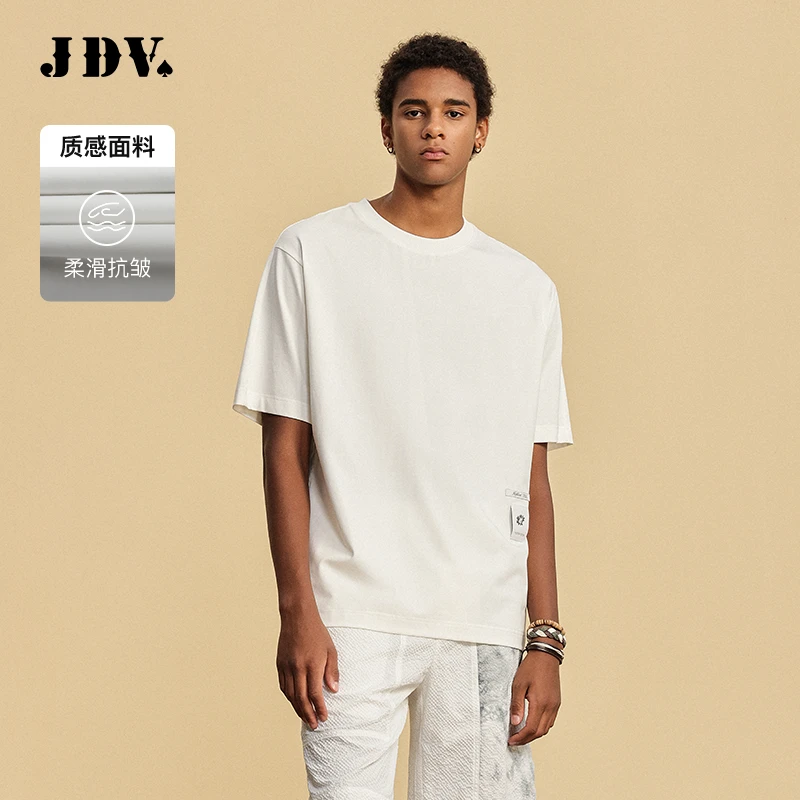 J.D.V2025新款圆领宽松男士户外休闲夏季简约纯色STT4438