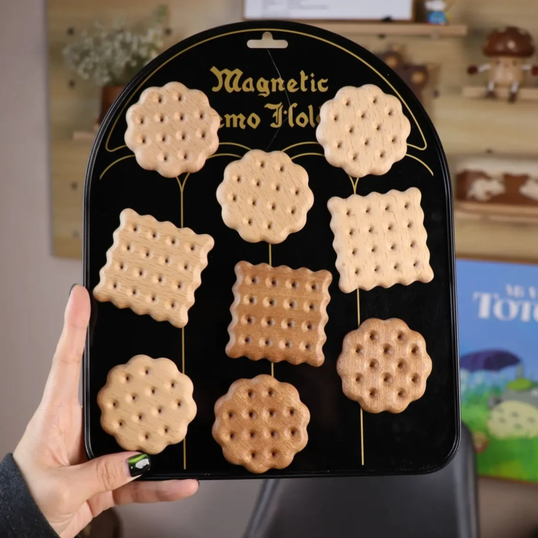 个性方圆饼干磁吸乌檀木家用冰箱贴造型简约风