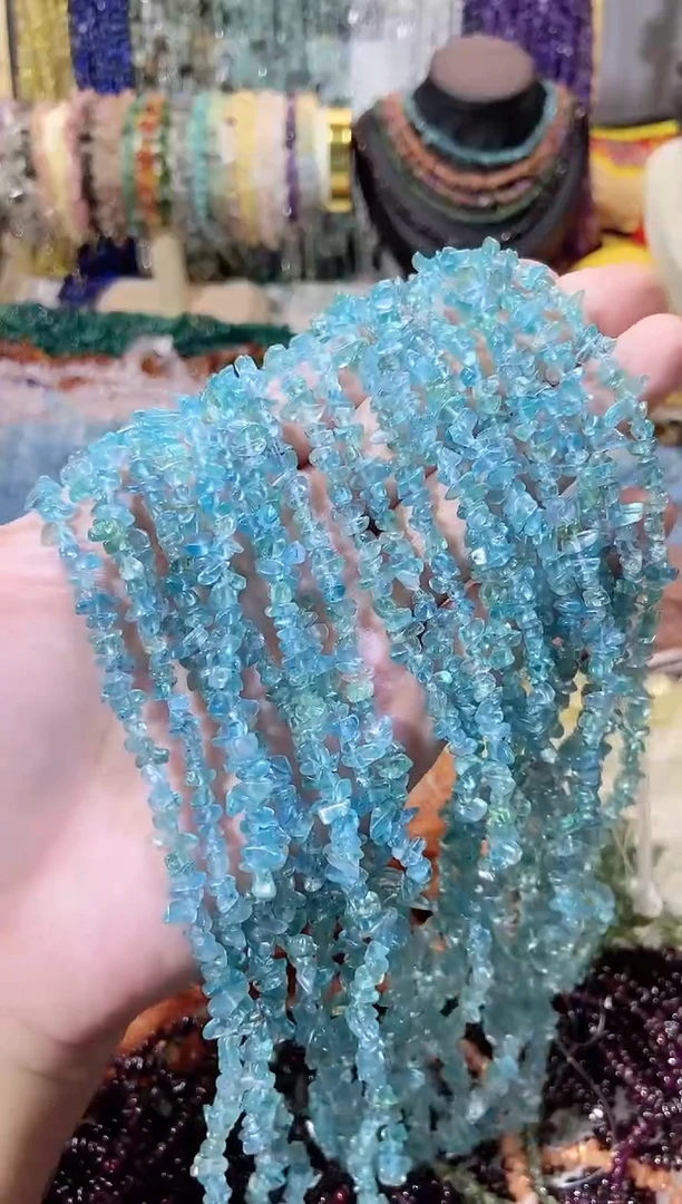 未镶嵌珠宝半成品水晶小蓝磷灰