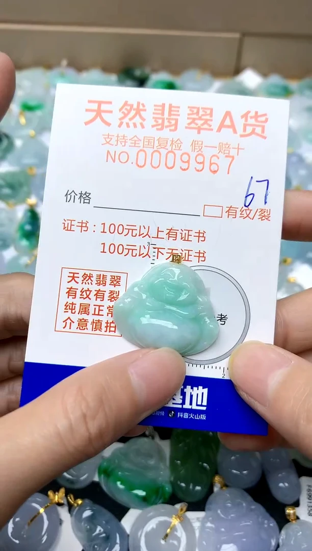 【闪购商品】翡翠颈饰18K金镶嵌67天然A货翡翠