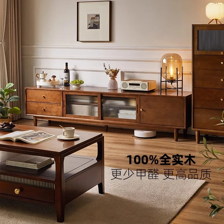 【南风电视柜】全实木小户型北欧客厅原木储物柜家用复古简约
