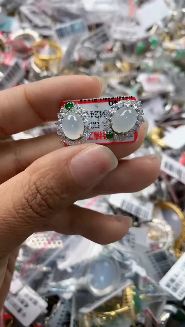 银S925镶嵌戒指翡翠11        9
