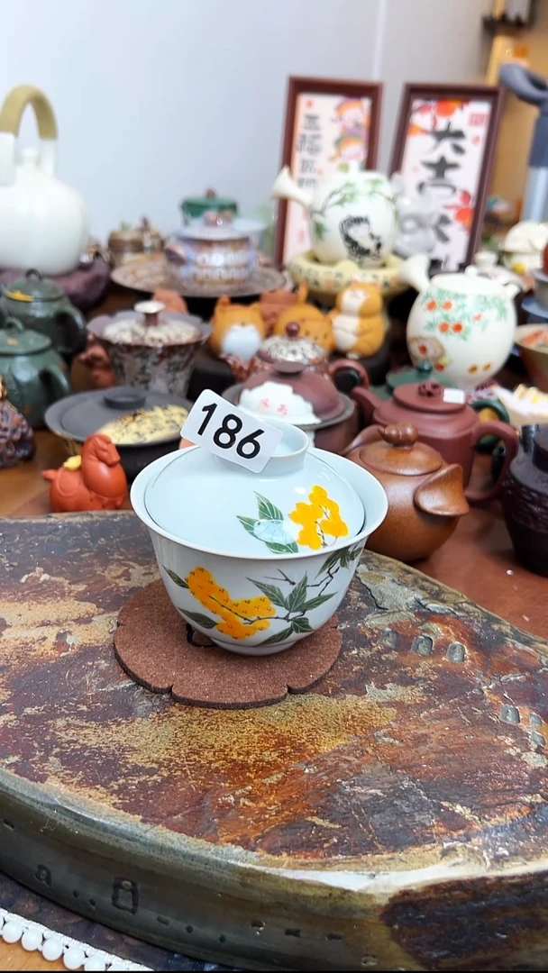 【茶瓷物语】手绘盖碗186