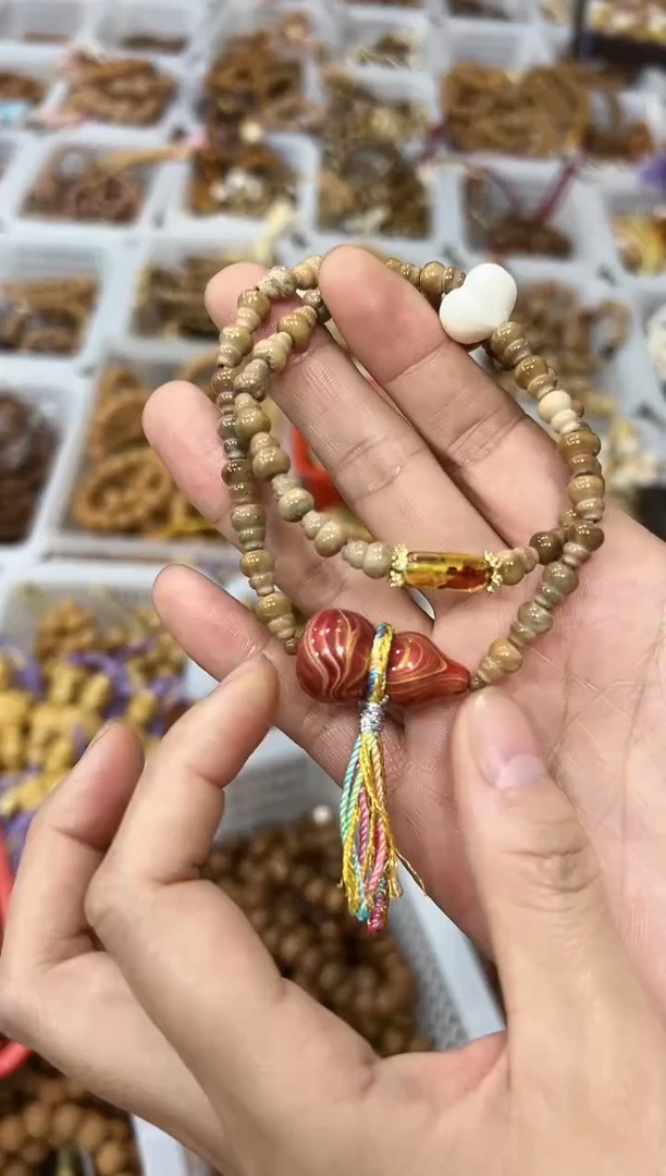 琥珀吊坠(赠链)未镶嵌diy库克葫芦卡8mm双圈 叠戴