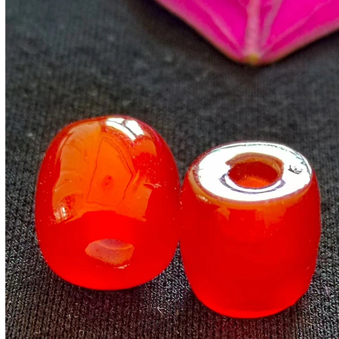 静雅古珠2-玛瑙吊坠1对.尺寸高9+mm.宽10+mm
