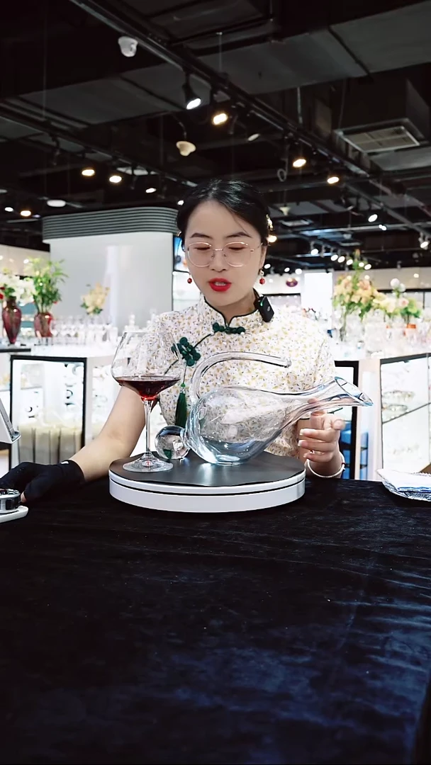 水晶平底款红酒杯6支醒酒器天鹅1个