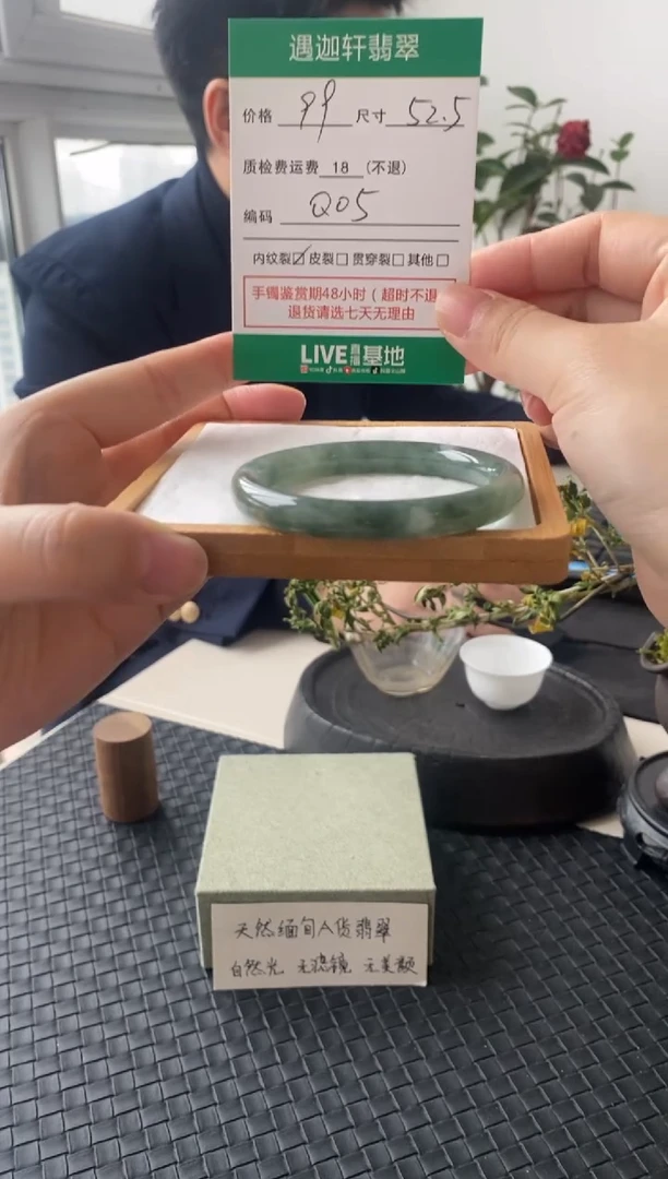 未镶嵌手镯翡翠Q05 圈口52.5