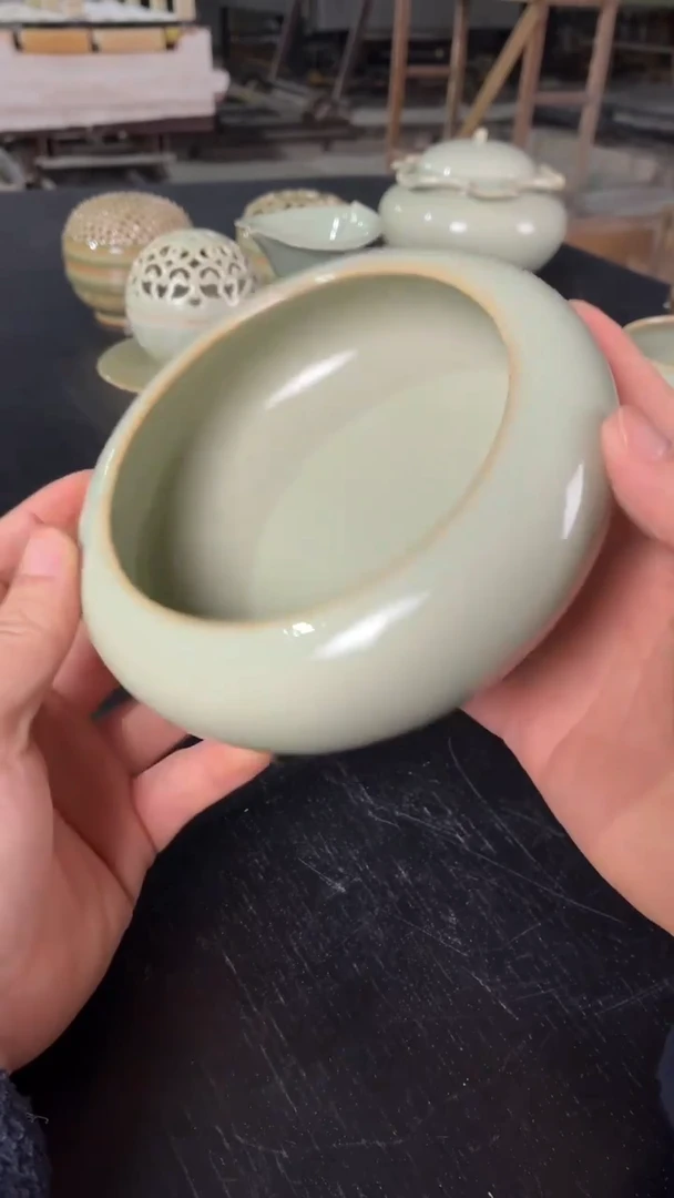 耀州窑仰山月白水洗