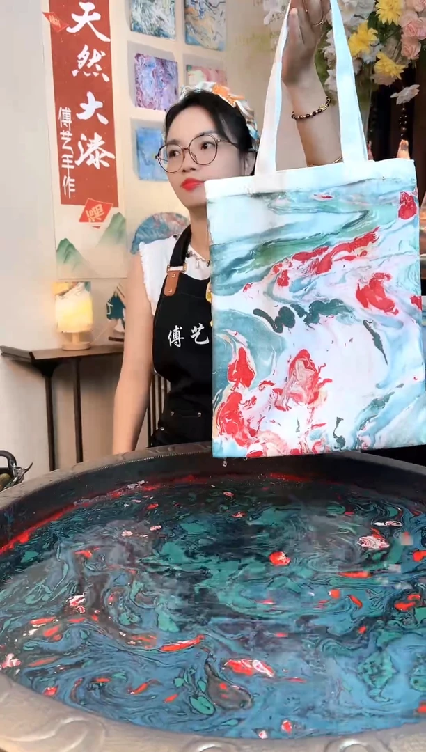 帆布单双肩两用大漆帆布袋A4  大鱼海棠