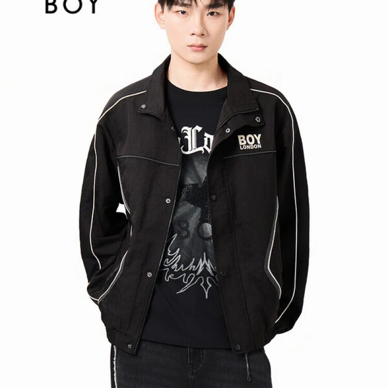 BOYLONDON秋季新品男女同款休闲运动潮流时尚宽松印花外套N23062