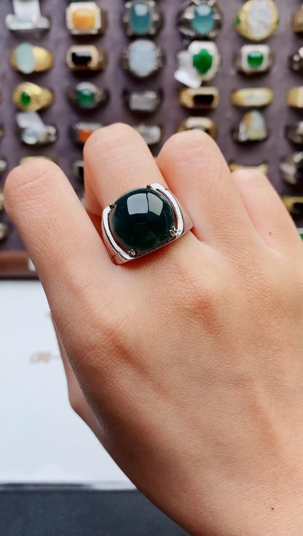 未镶嵌戒指翡翠天然翡翠男戒