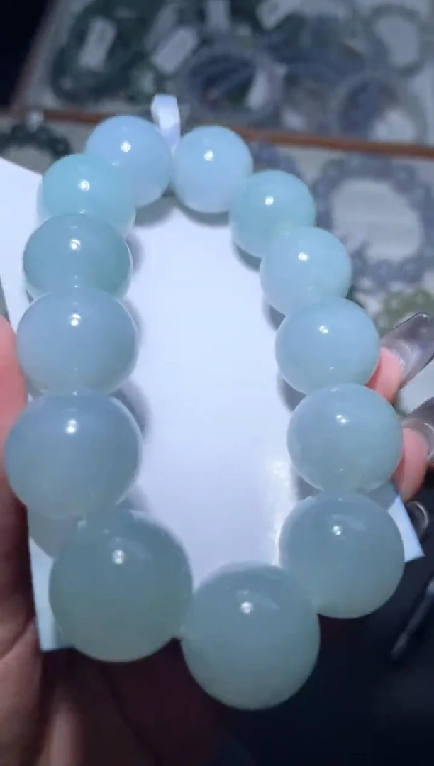 定制翡翠未镶嵌天然缅甸A货翡翠手串43