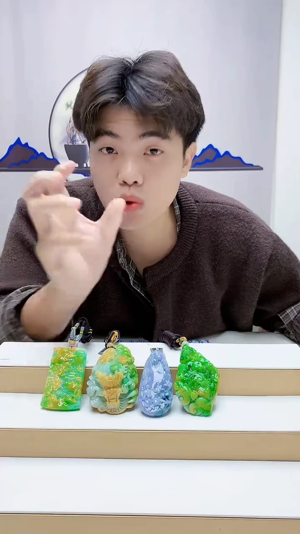 未镶嵌定制翡翠仙*?5145MM-毛货挂件