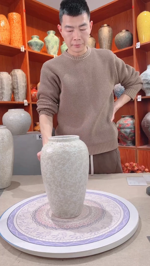 【闪购商品】瓶精品陶瓷花瓶 无花 茶白 中号