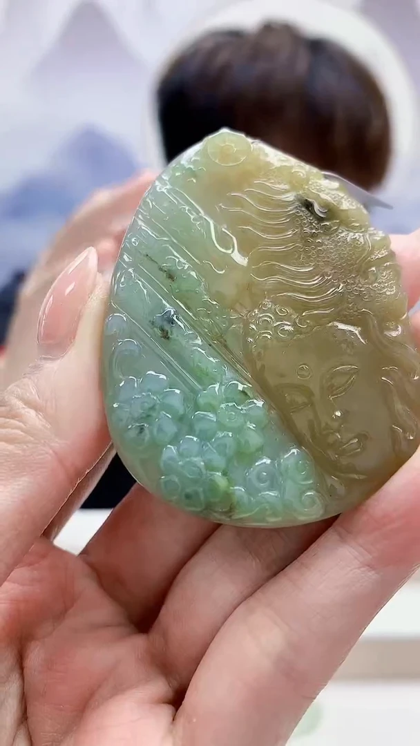 未镶嵌定制翡翠4868MM-毛货挂件65