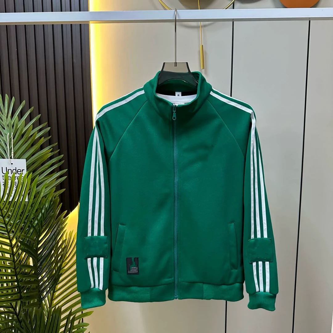 9968男士新款春秋针织帅气修身休闲时尚立领刺绣运动夹克百搭外套