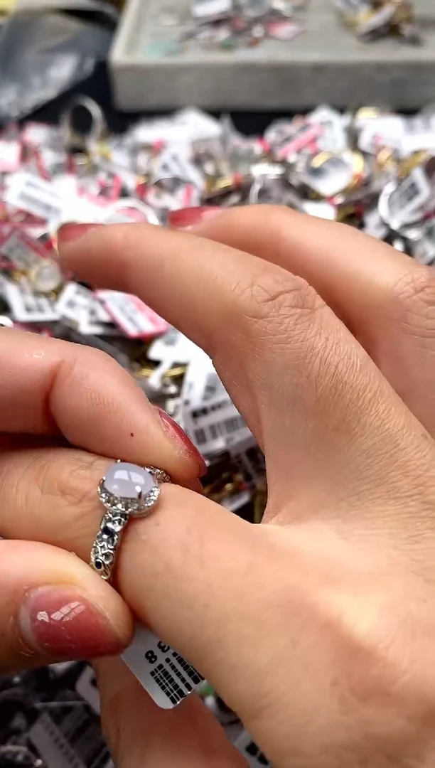 【闪购商品】翡翠戒指银S925镶嵌55555555     9