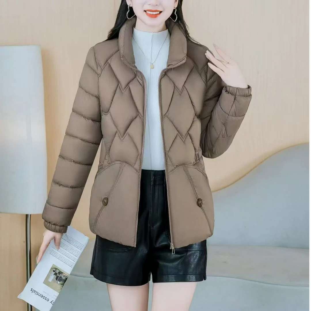 C69【衣长61】时尚立领棉衣女2024秋冬新款百搭棉服【有标和无标】