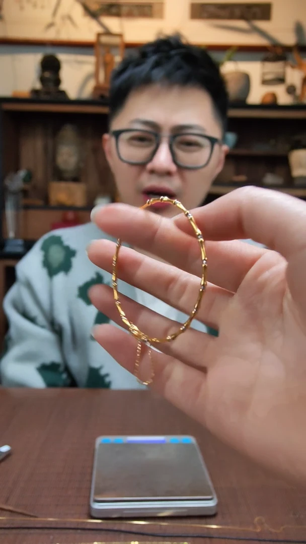 【闪购商品】18K金手链18K金竹节手镯MY