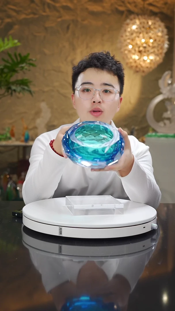 琉璃手工艺品福利天空蓝切面果碗烟灰缸