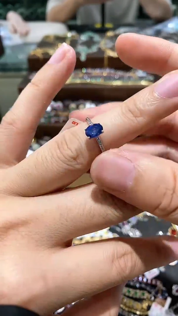 【闪购商品】蓝宝石戒指银S925镶嵌戒指