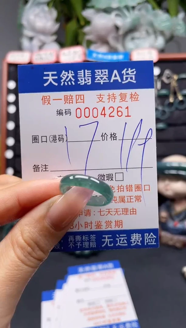 未镶嵌戒指翡翠17*4261
