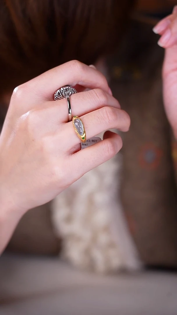 18K金镶嵌戒指翡翠【小涵专属】