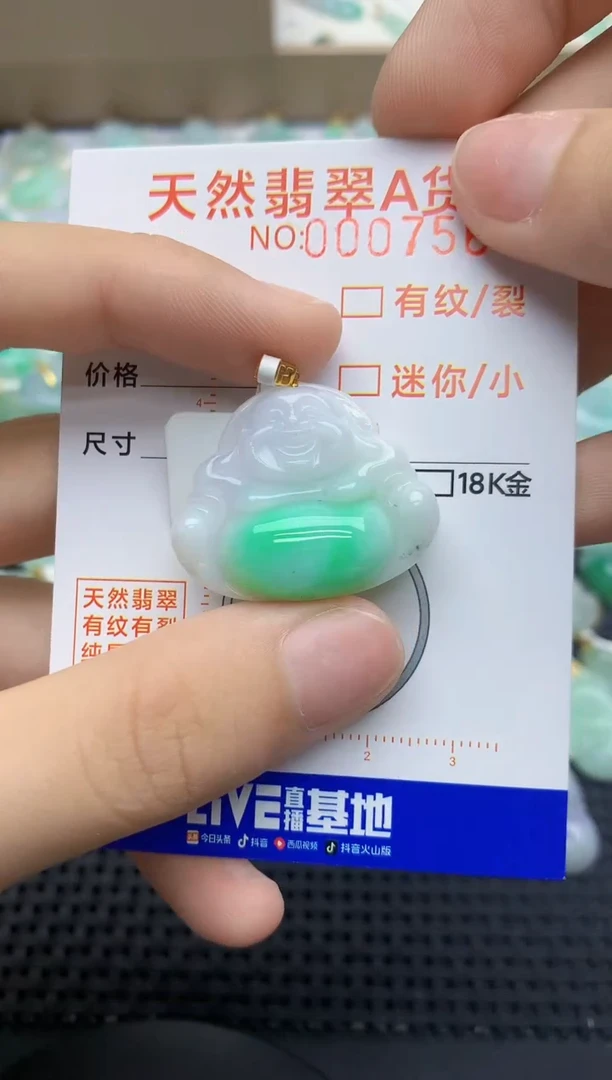 翡翠18K金镶嵌颈饰45345345345