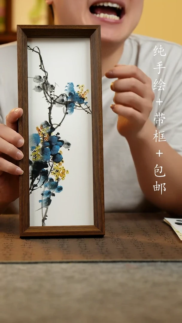 国画12.5*31.5原创纯手绘国风国画