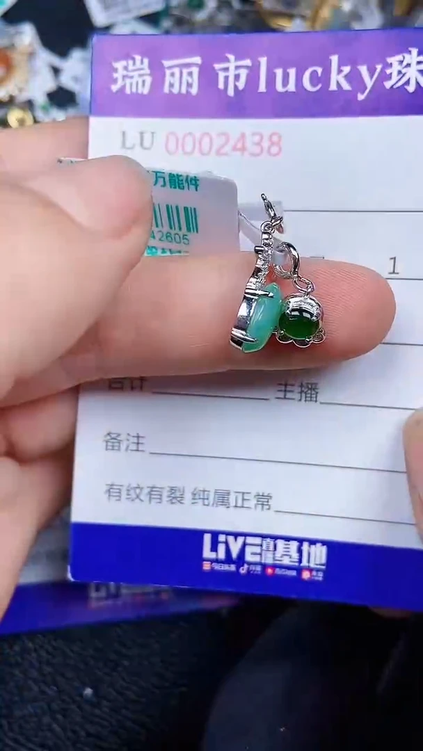 颈饰银S925镶嵌翡翠2438