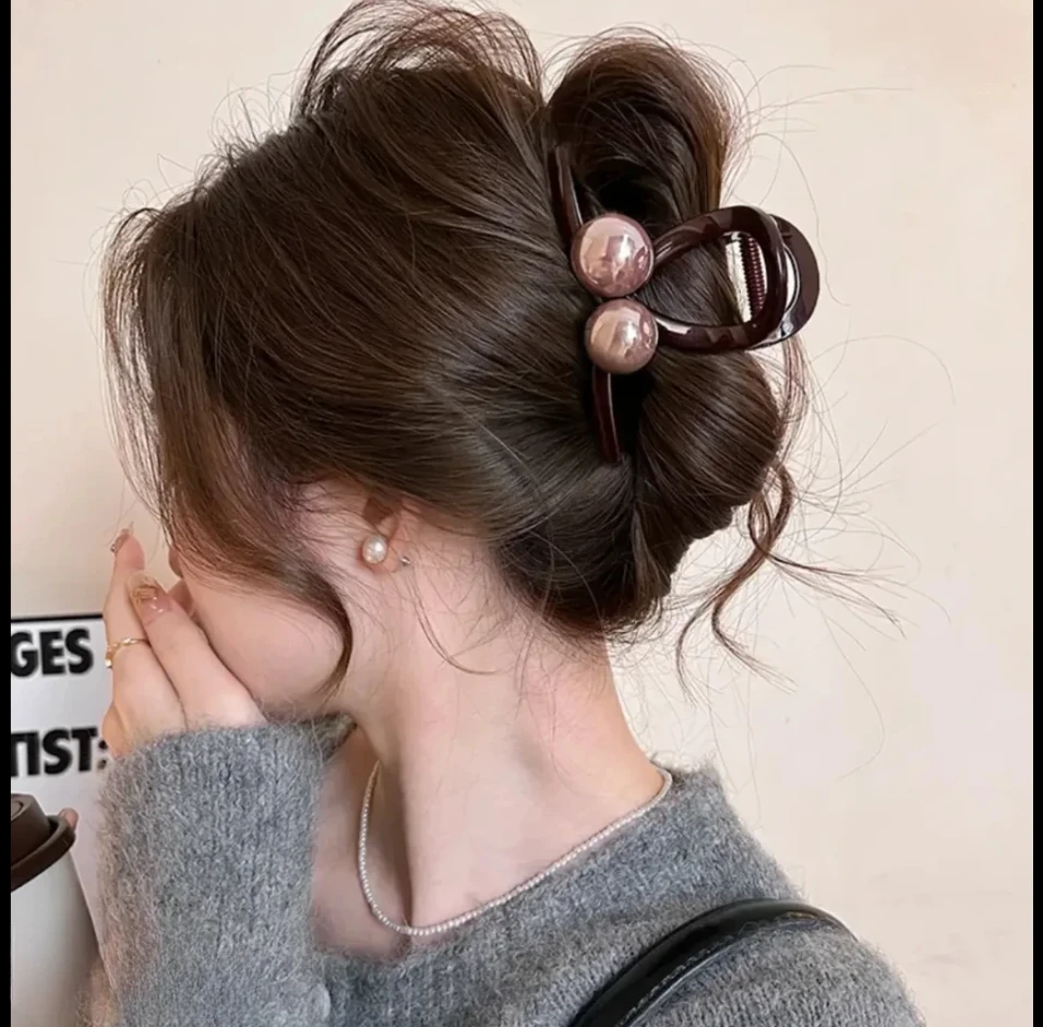 2025新款复古黑色百搭磨砂抓夹高级后脑勺发夹气质鲨鱼夹发饰头饰