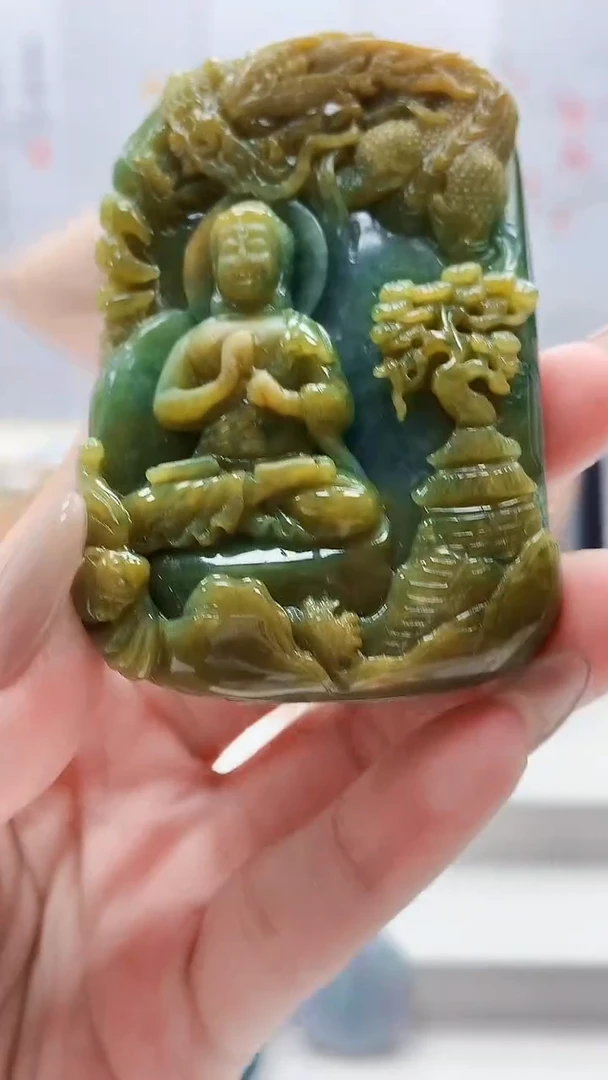 未镶嵌定制翡翠4852lr-毛货挂件60