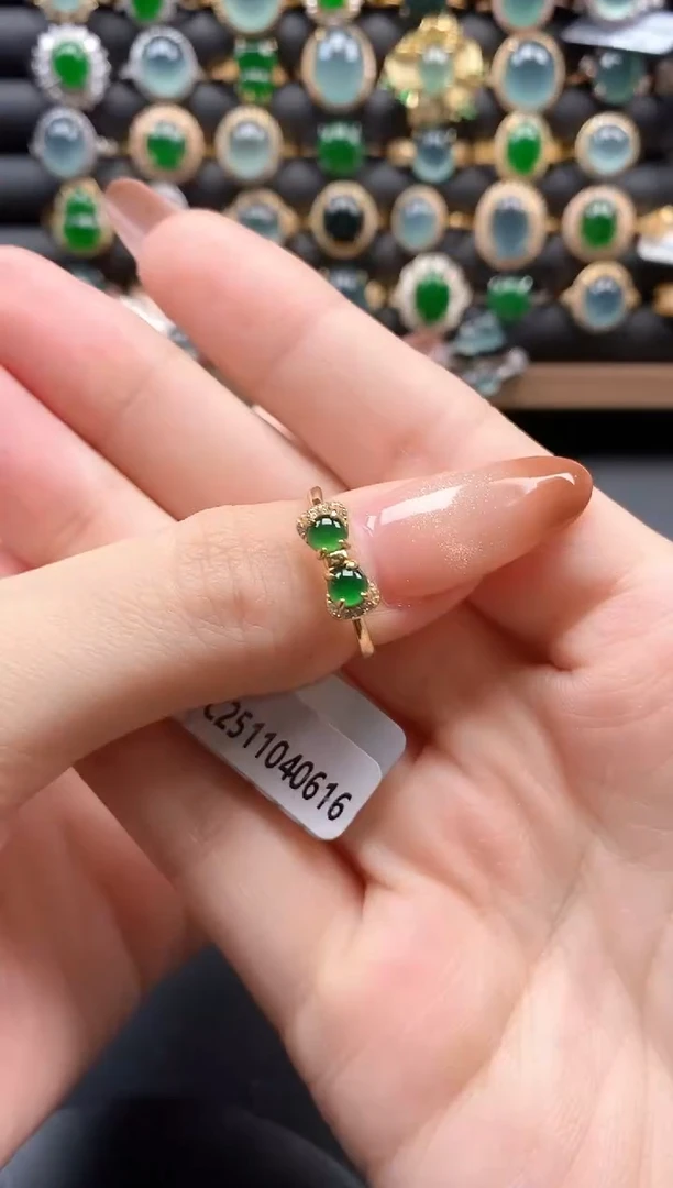 银S925镶嵌戒指翡翠51511