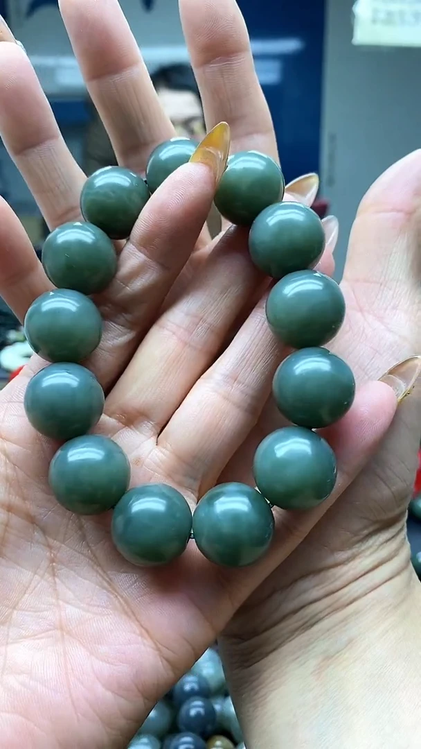 未镶嵌手串和田玉且末蓝正蓝18
