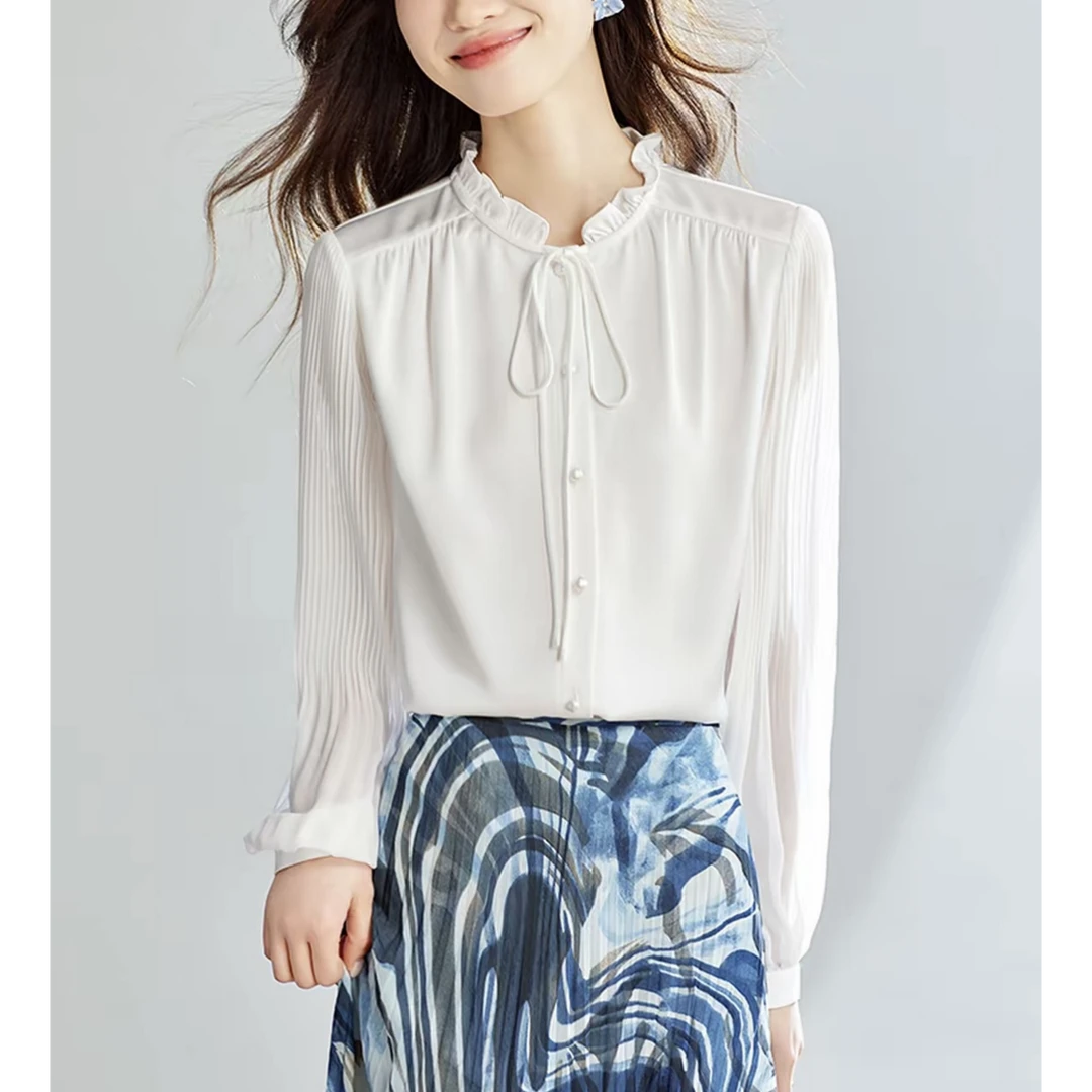 夏季长袖立领个性气质女式小衫25DAK0886