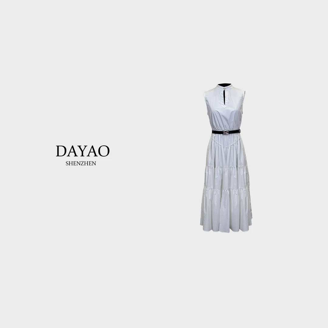 「DAYAO」24s春夏百搭拼接百搭连衣裙轻奢高端女装WY24228